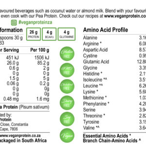 PEA PROTEIN POWDER ISOLATE – 1 KG – GLASS JAR - Image 3